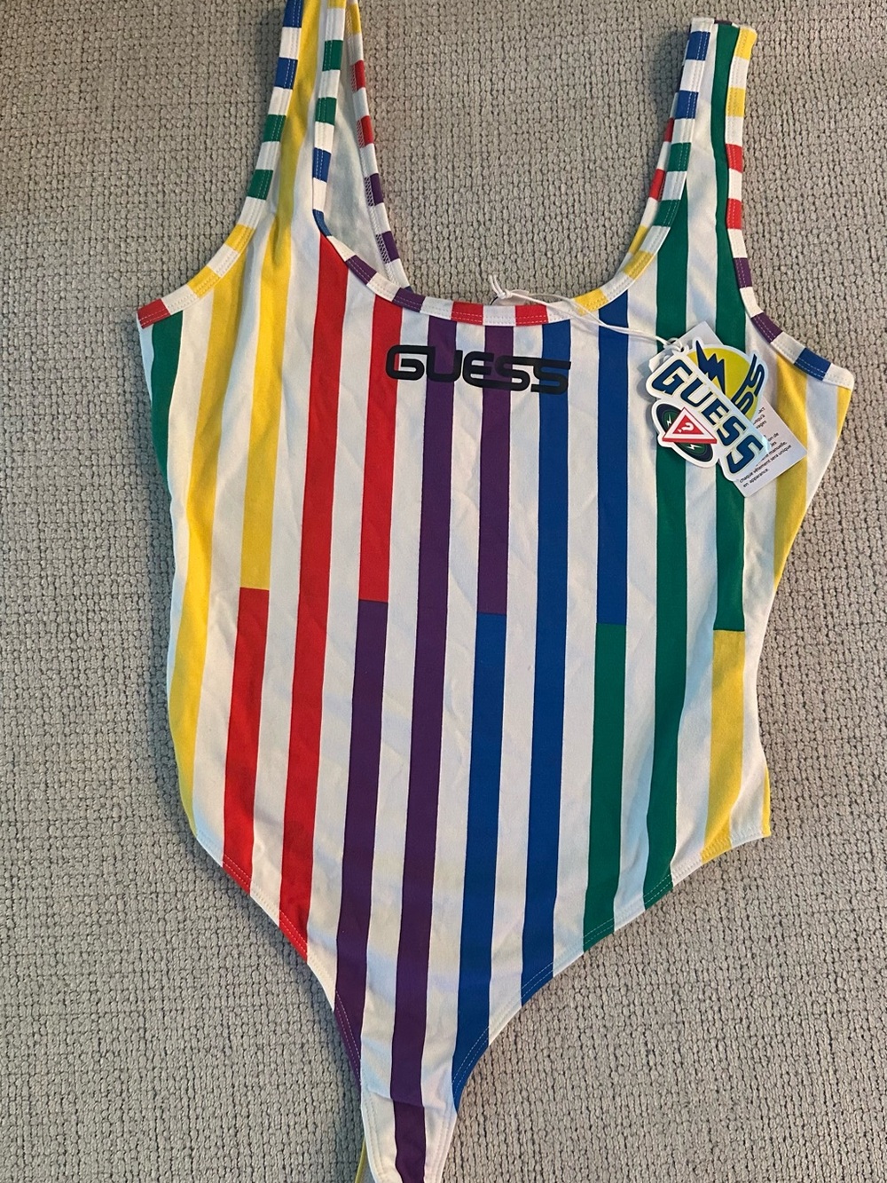 GUESS Kids Rainbow Stripe One-Piece Swimsuit - Multicolor